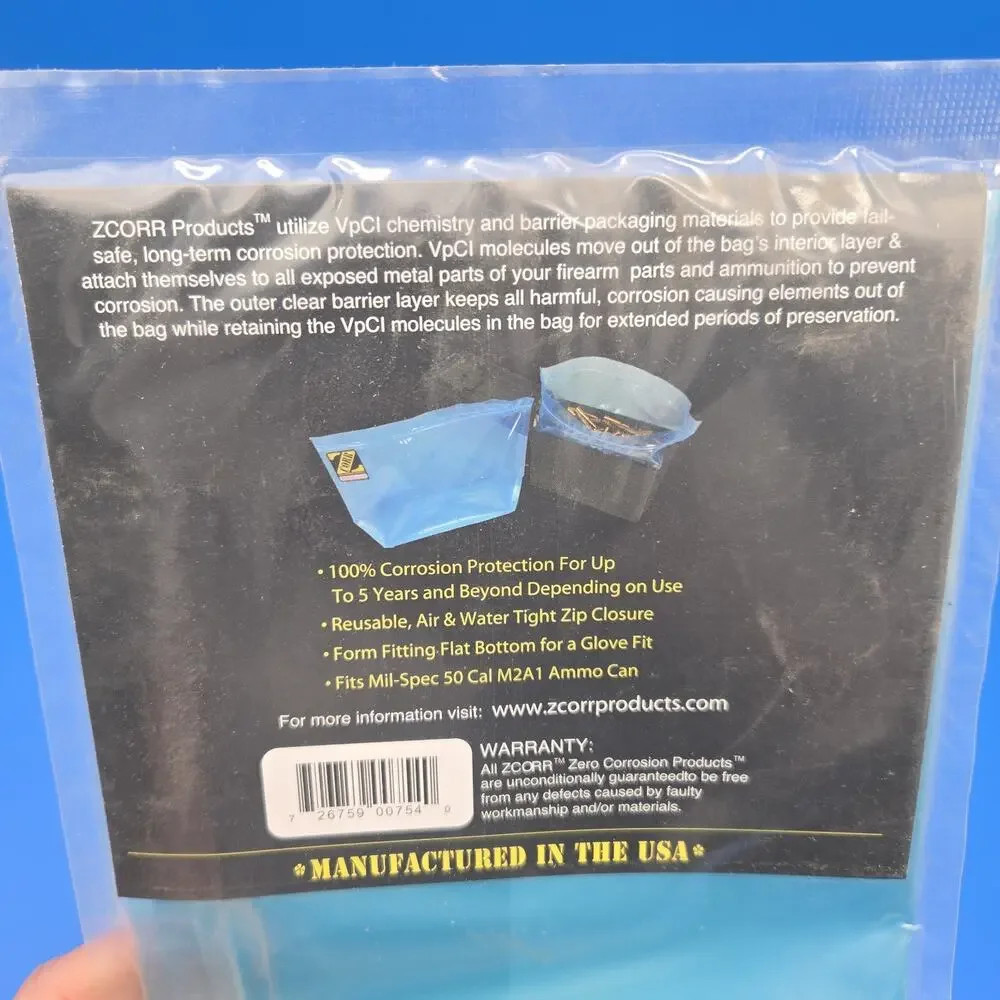 Lot of 3 ZCORR Anti-Corrosion Gun Bag 50 Cal Ammo Can Liner New Sealed USA